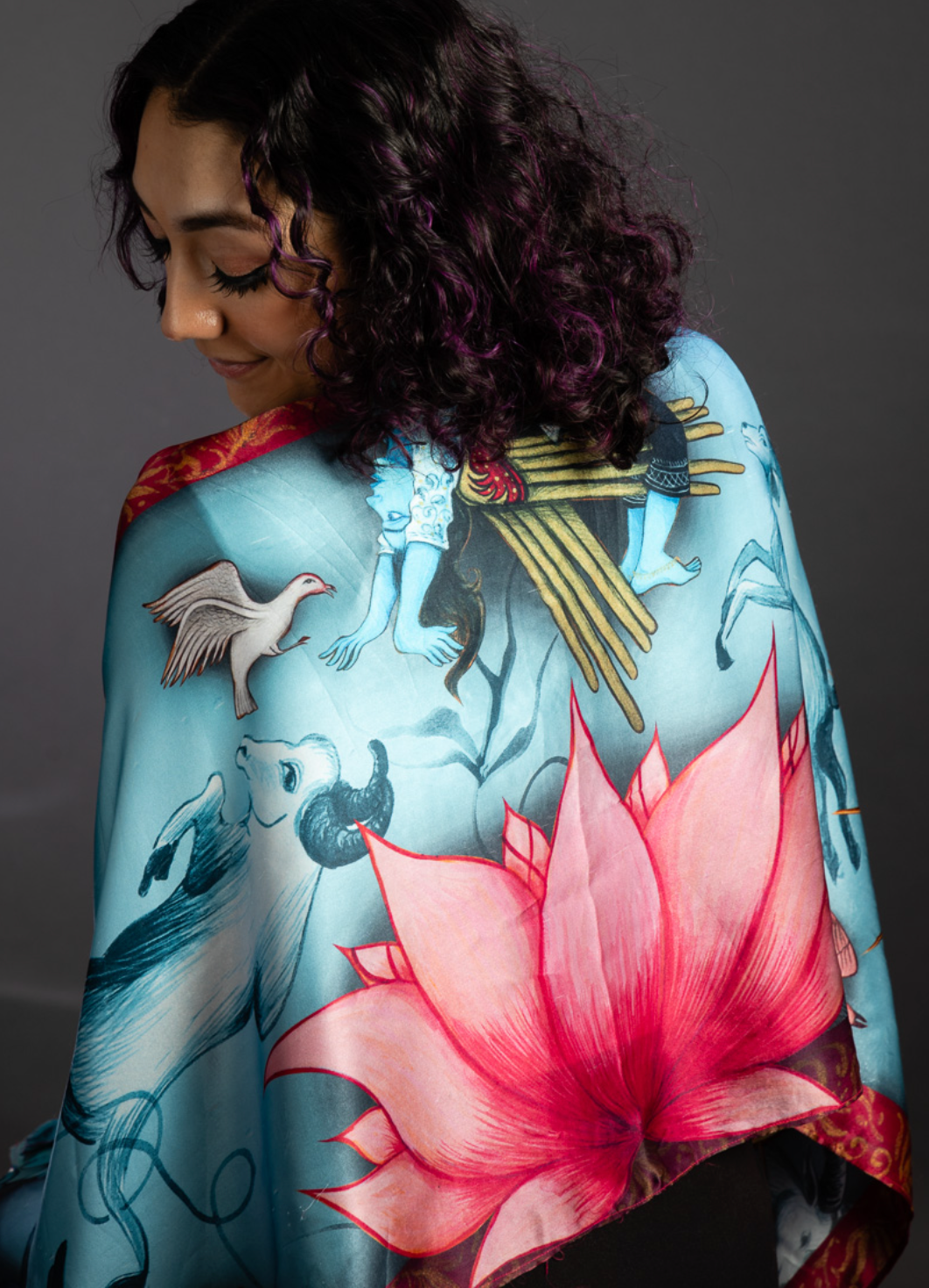Rachel – Satin Silk Shawl