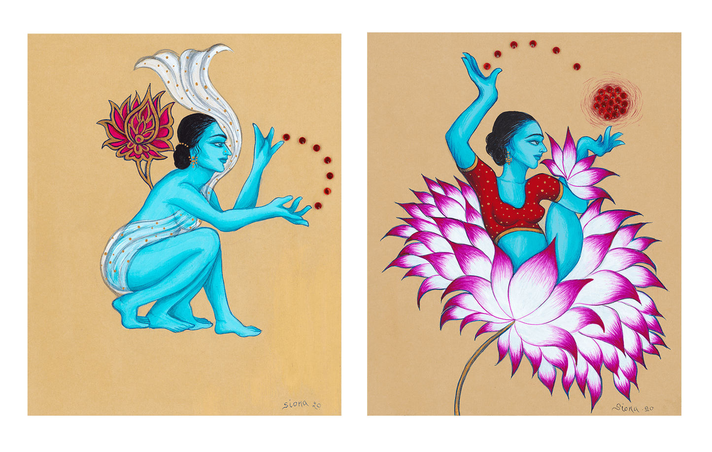 Adina 2 & 3 Original Framed Diptych