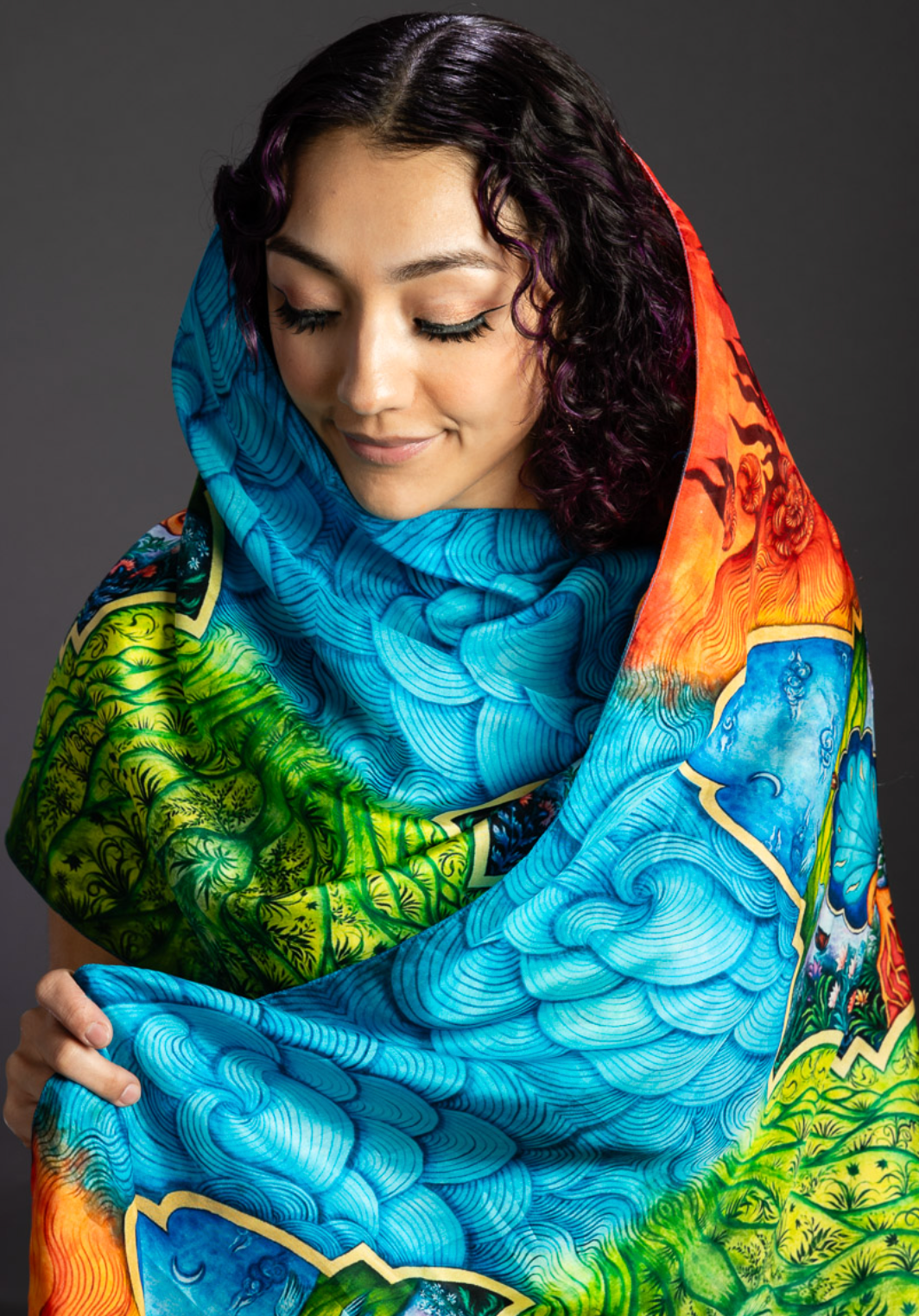 Hamsa - Satin Silk Shawl