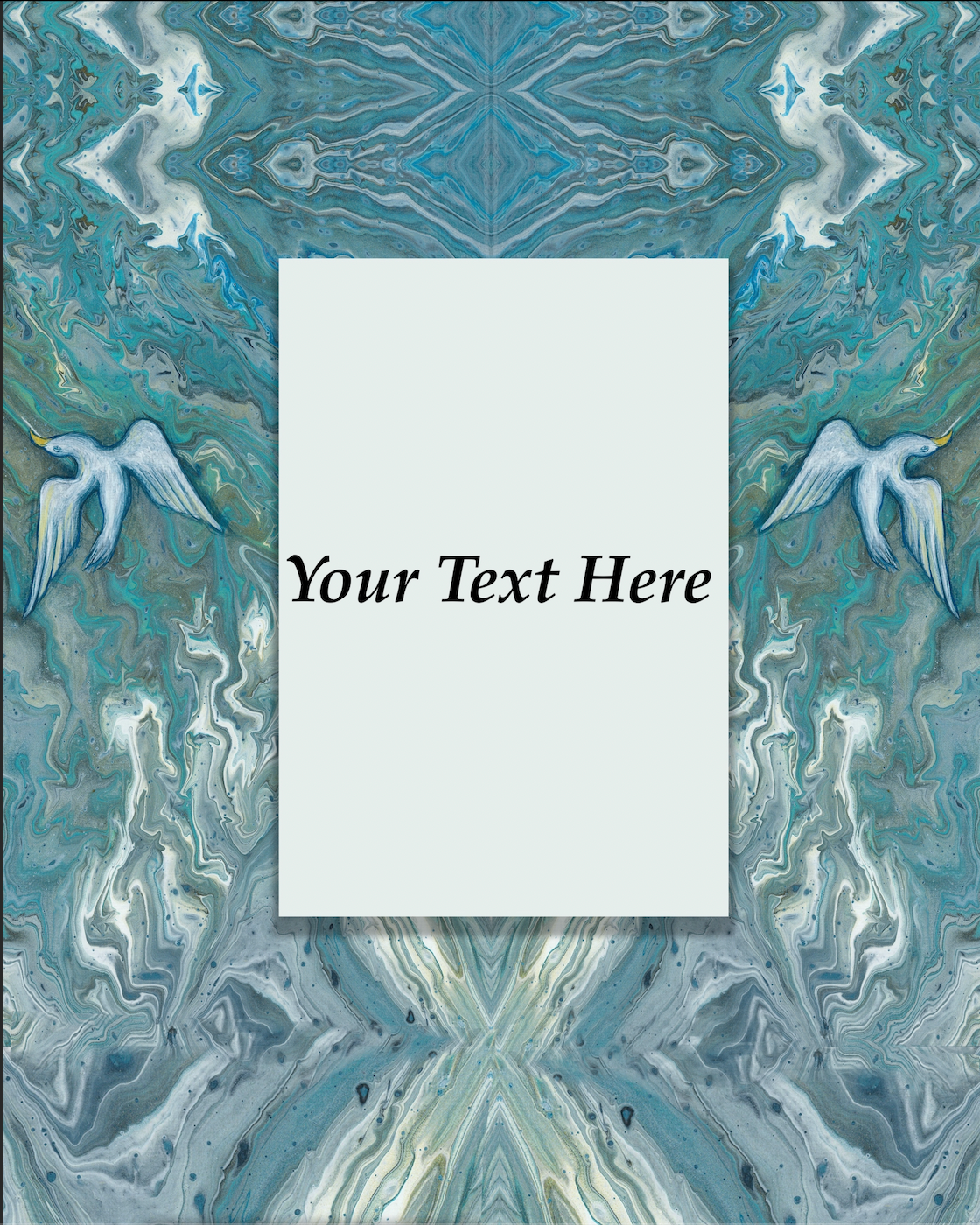 Twin Blue Birds Commemorative Print  
