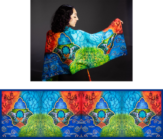 Hamsa - Satin Silk Shawl