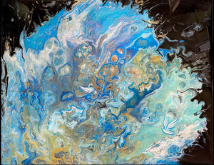 Tempest #26- acrylic pour by Siona Benjamin