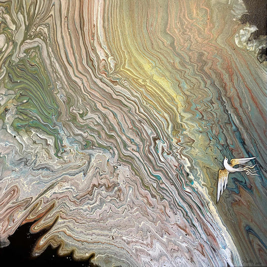 Tempest #28 - acrylic pour by Siona Benjamin
