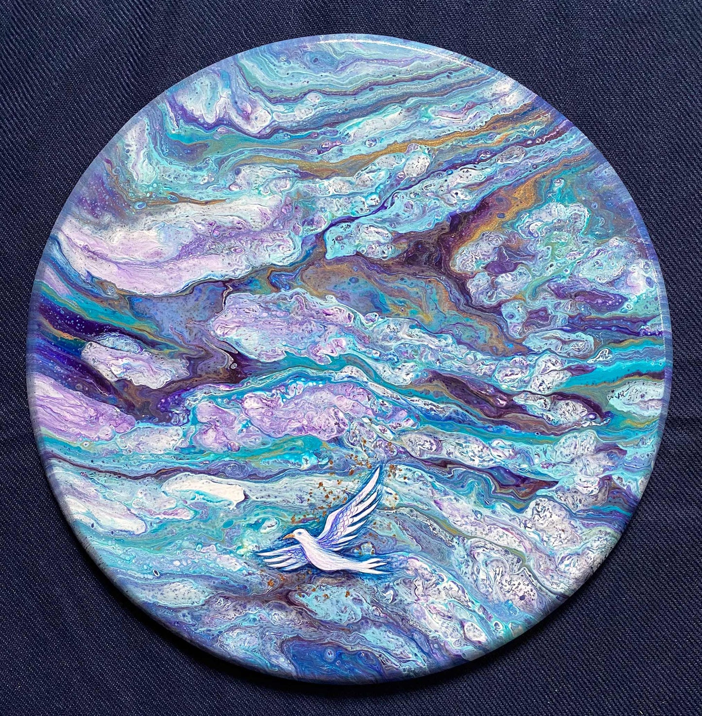 Tempest #8 - acrylic pour by Siona Benjamin